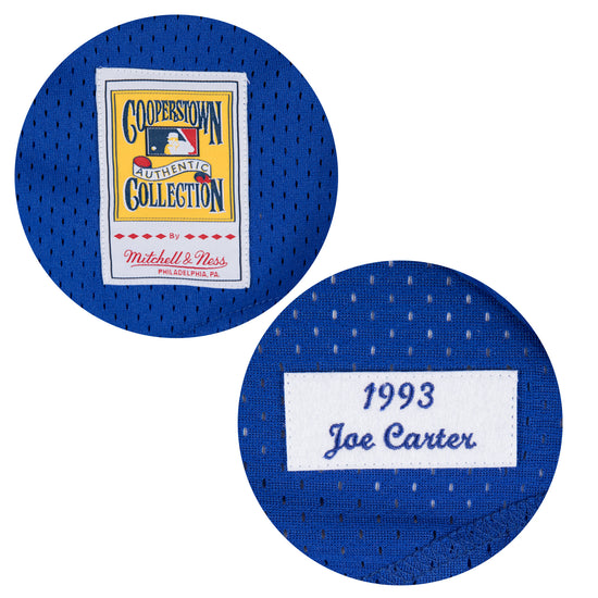 Authentic Mesh BP Jersey Toronto Blue Jays 1993 Joe Carter - Authenticity Patches