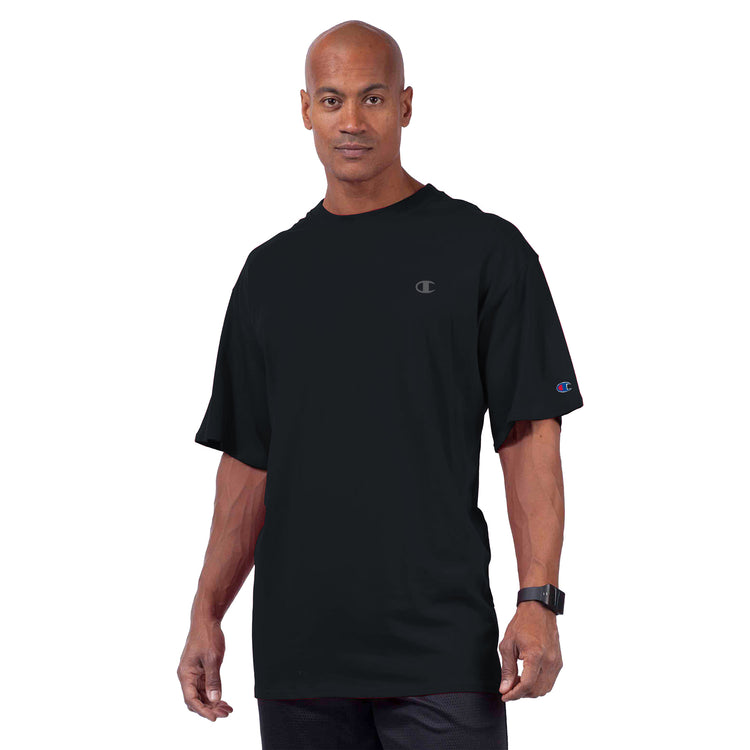 Champion Black Jersey Crew T-Shirt - Front View