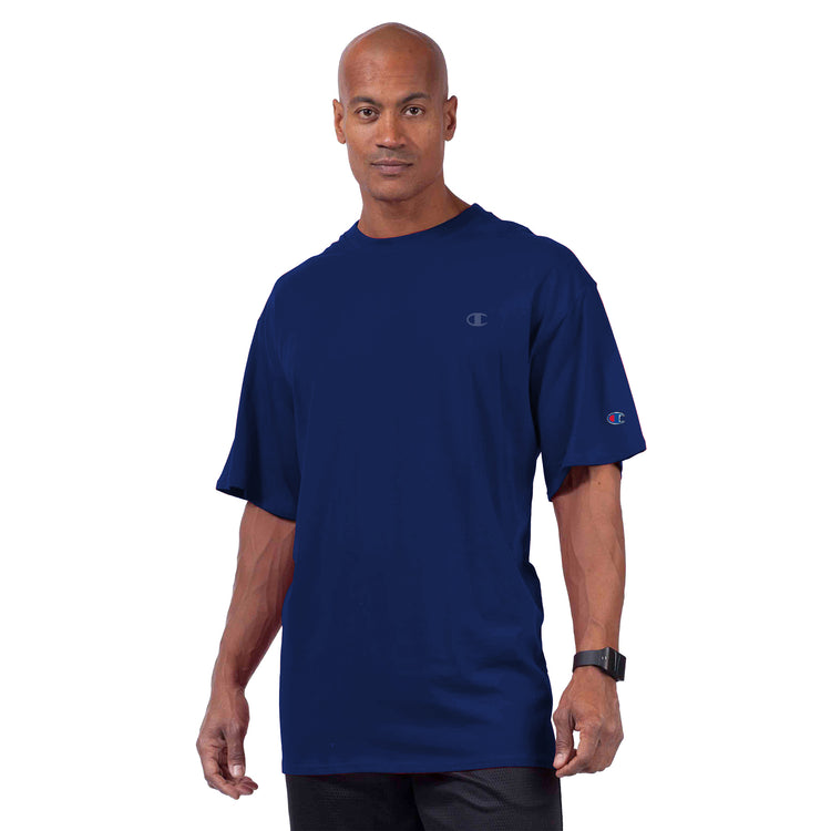 Champion Navy Jersey Crew T-Shirt - Front View