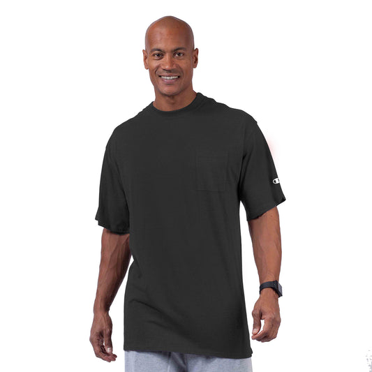 Champion Black Jersey Pocket T-Shirt - Front View