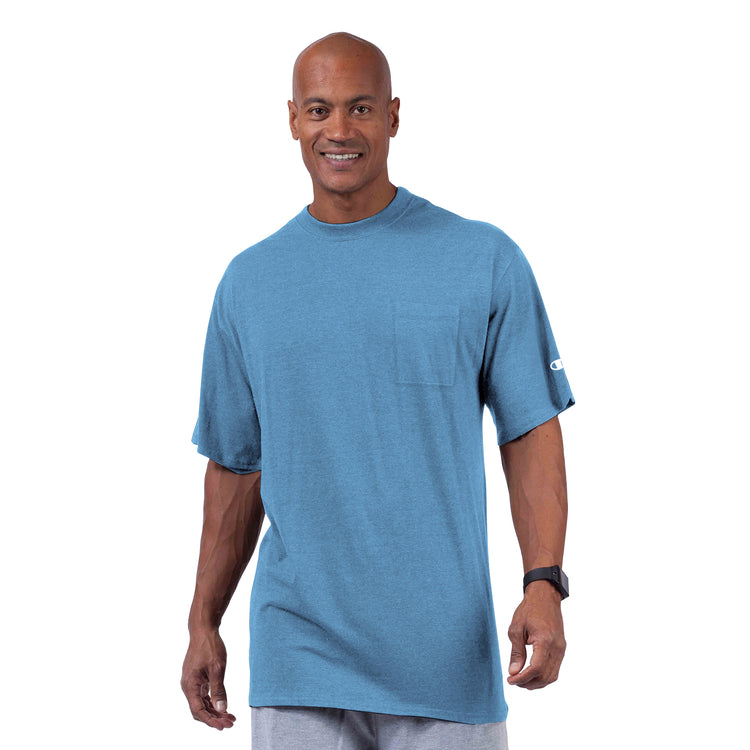 Champion Candid Blue Jersey Pocket T-Shirt - Front View