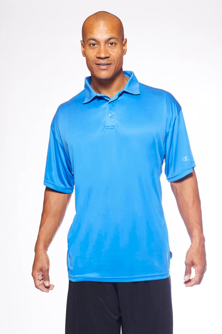 Champion Candid Blue Performance Polo Shirt - Front View