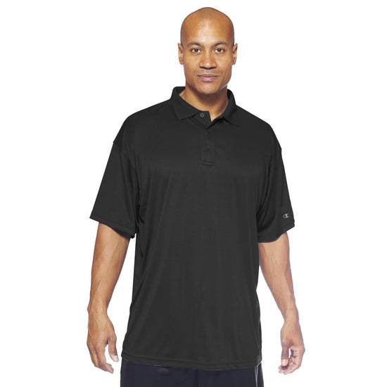 Champion Black Performance Polo Shirt - Front View
