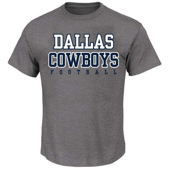 Dallas Cowboys Football T-Shirt in Heather Grey - Front View