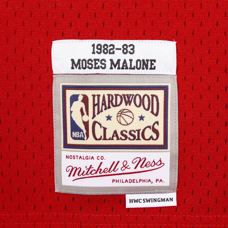 Red Swingman Jersey Philadelphia 76ers 1982-83 Moses Malone - Authenticity Patches