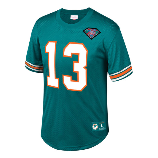 Miami Dolphins Dan Marino Retired Player Mesh Crewneck Top - Front View