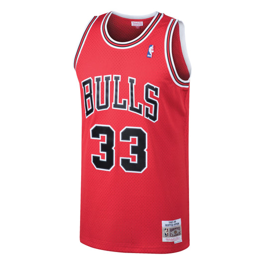 Red Swingman Jersey Chicago Bulls 1997-98 Scottie Pippen - Front View