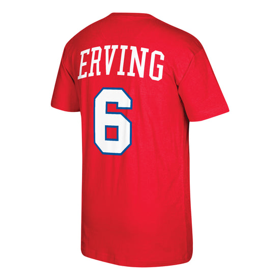 Philadelphia 76ers Julius Erving Hardwood Classics Name & Number T-Shirt - Back View