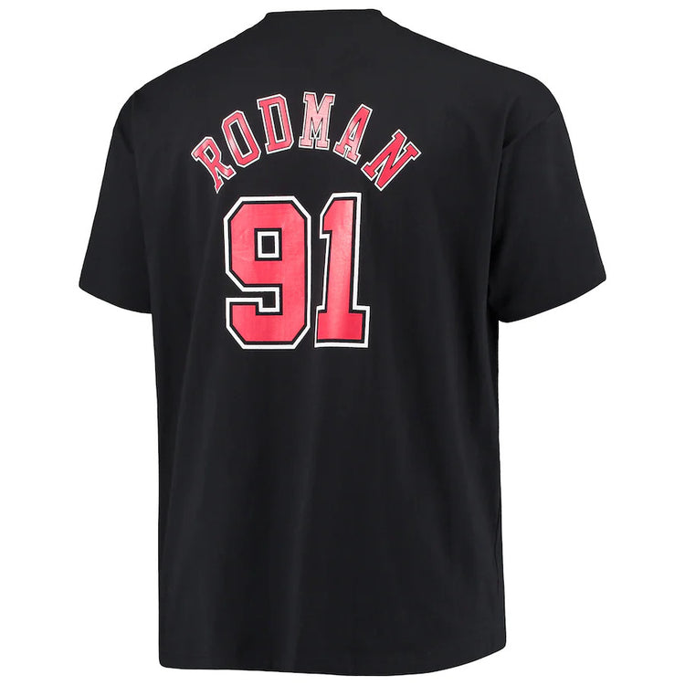 Chicago Bulls Dennis Rodman Hardwood Classics Name & Number T-Shirt - Back View