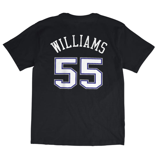 Black Sacramento Kings Jason Williams Hardwood Classics Name & Number T-Shirt - Back View