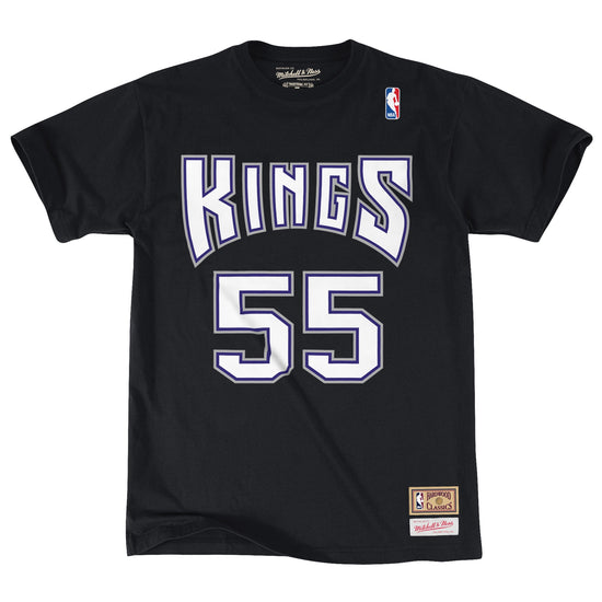 Black Sacramento Kings Jason Williams Hardwood Classics Name & Number T-Shirt - Front View