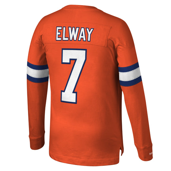 Products Denver Broncos John Elway Name & Number Longsleeve T-Shirt - Back View