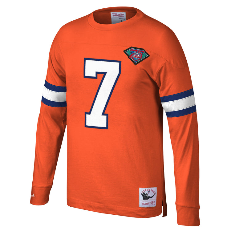 Products Denver Broncos John Elway Name & Number Longsleeve T-Shirt - Front View