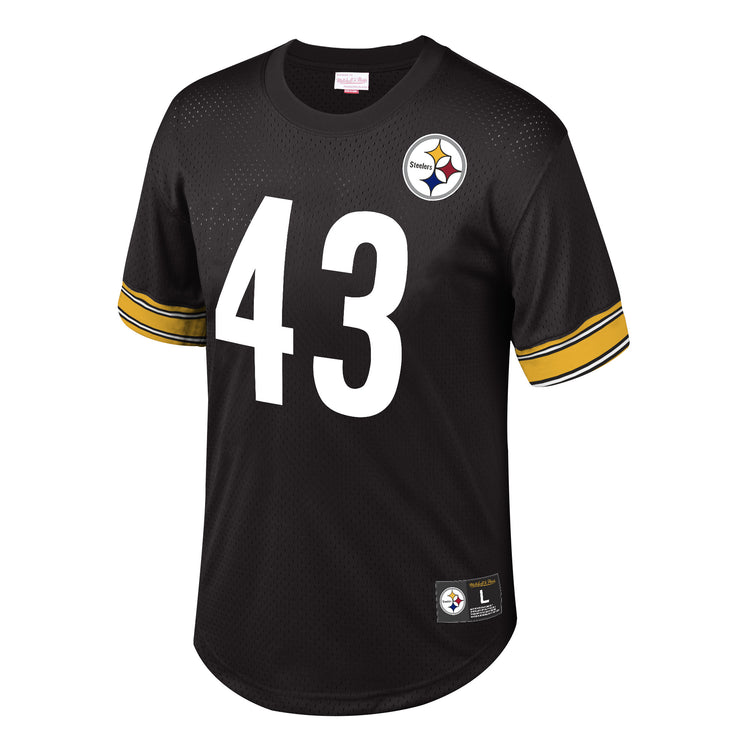 Pittsburgh Steelers Troy Polamalu Retired Player Mesh Crewneck Top - Front View