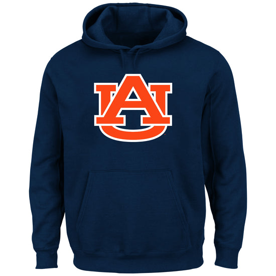 Navy Auburn Big Logo Pullover Hood - Front View