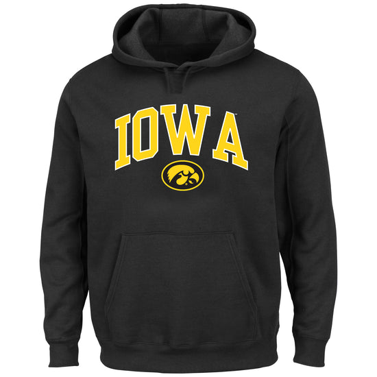 Black Iowa Big Logo Pullover Hoodie - Front View