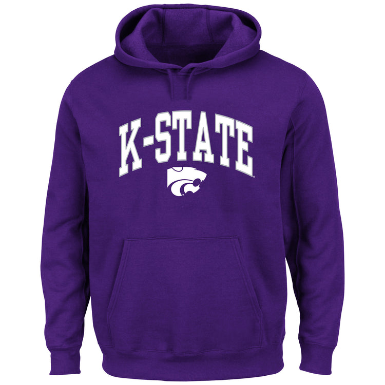 Purple Kansas State Big Logo Pullover Hood - Front View