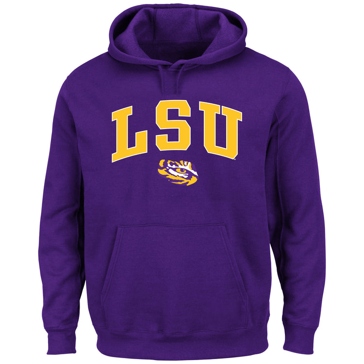 Purple NCAA LSU Big Logo Pullover Hood - Front View