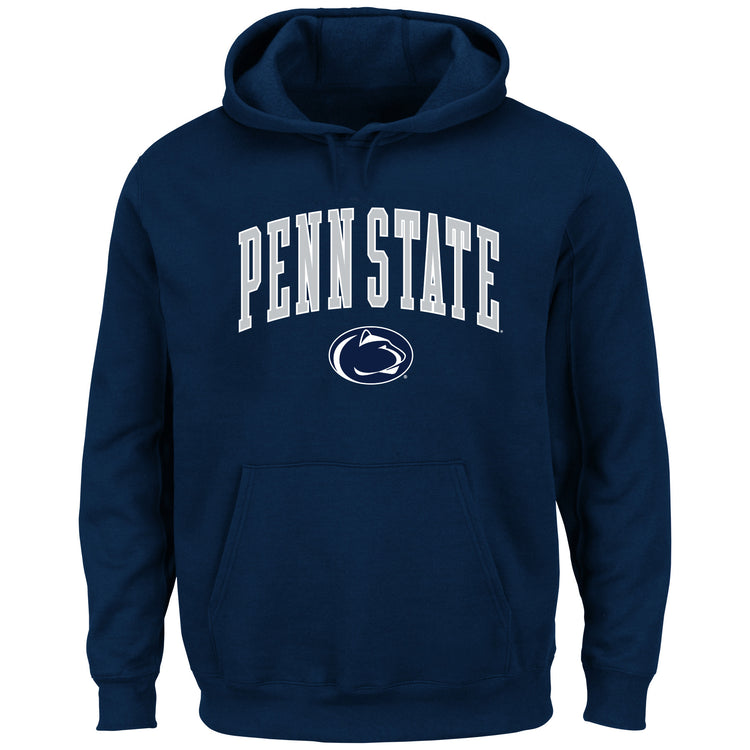 Navy Penn State Big Logo Pullover Hood - Front View