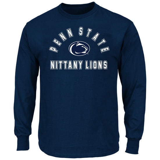 Navy Penn State Arched Logo Long Sleeved Tee - Front View